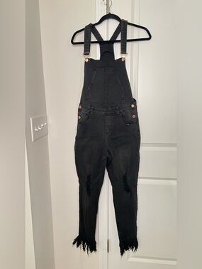 Toast Jeans Women’s Sz S Distressed Overall Jumpsuit Denim Soft Stretch Outdoor